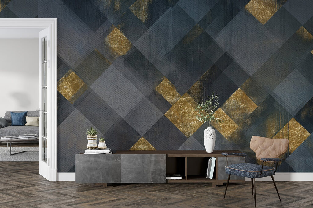 Quadrate mit goldenen Flächen — Interieur 5