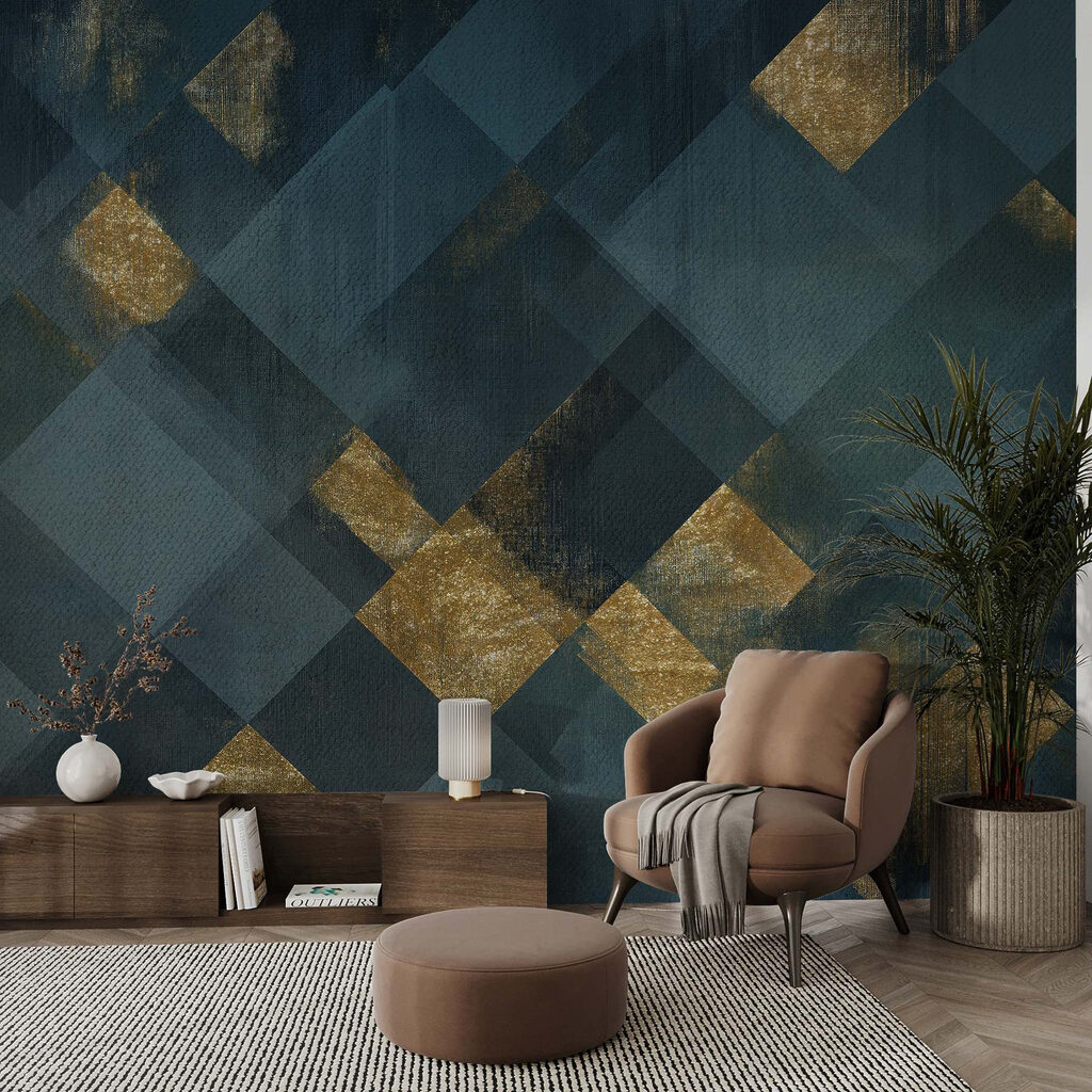Quadrate mit goldenen Flächen — Interieur 1
