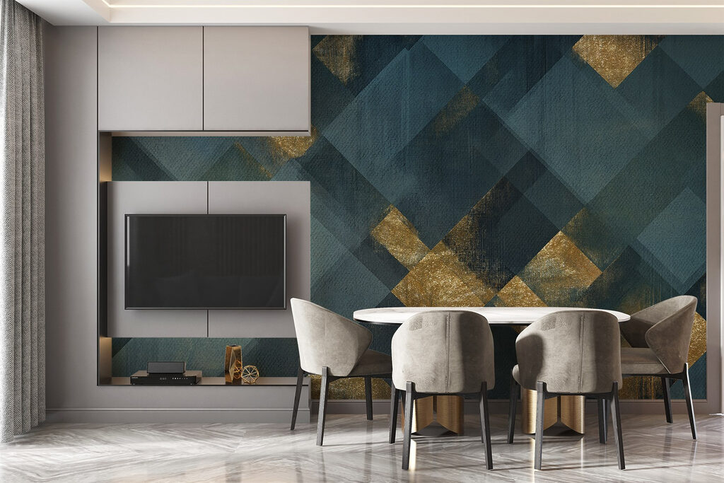 Quadrate mit goldenen Flächen — Interieur 2
