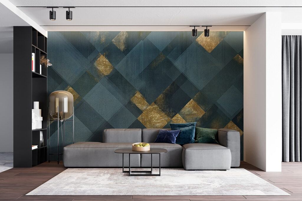 Quadrate mit goldenen Flächen — Interieur 3
