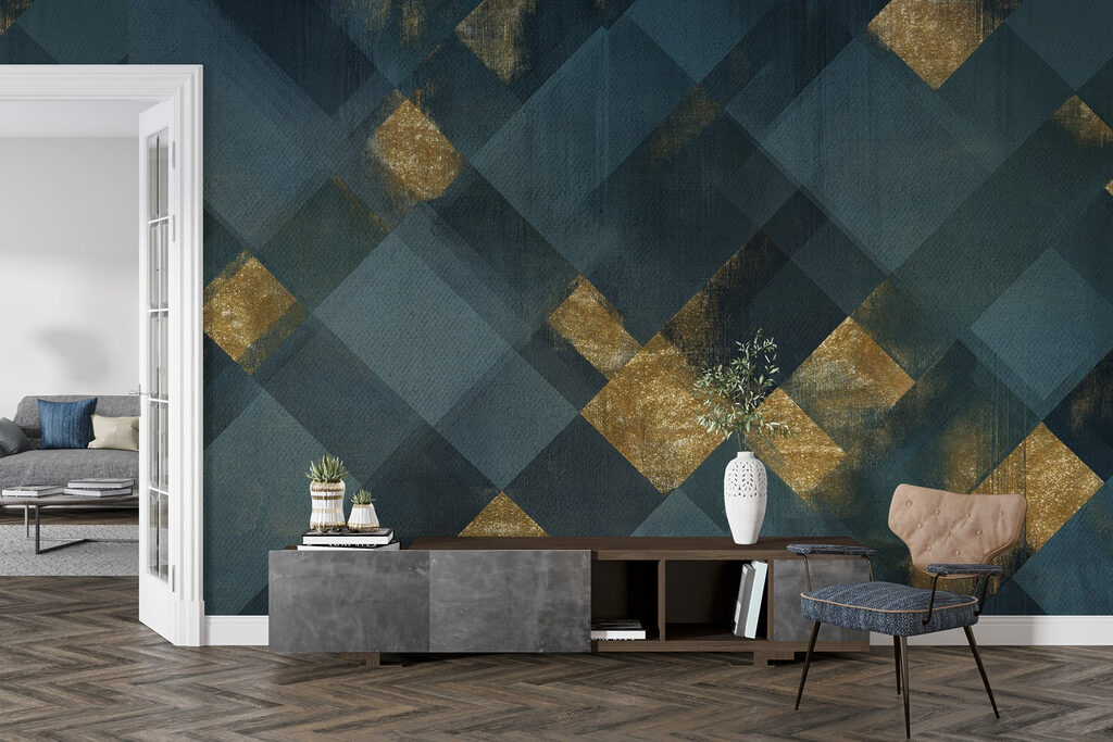 Quadrate mit goldenen Flächen — Interieur 5