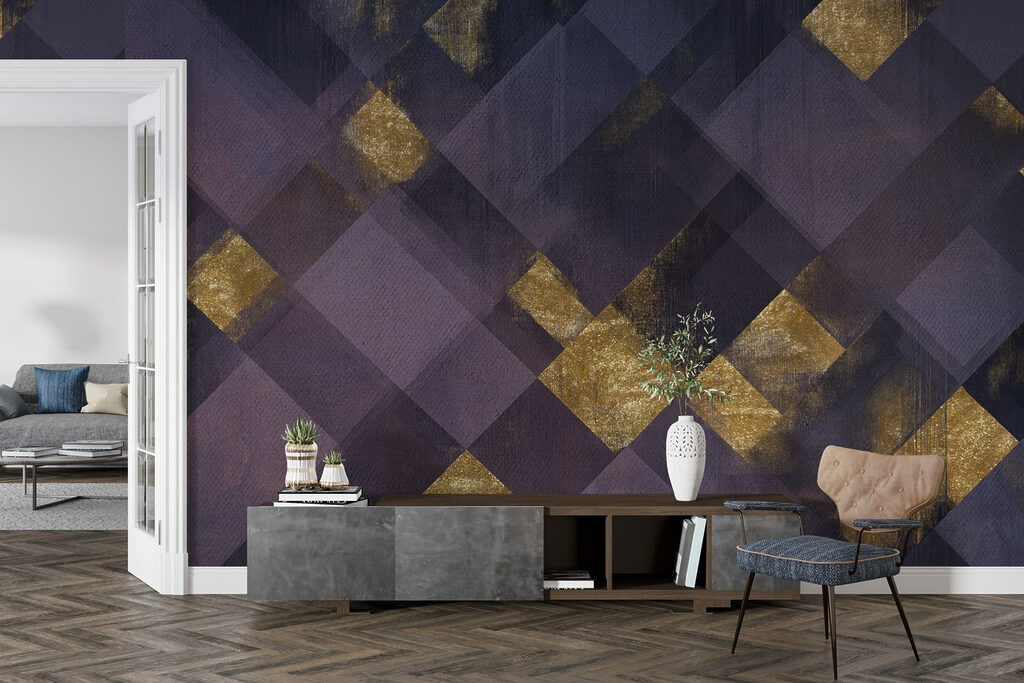Quadrate mit goldenen Flächen — Interieur 3