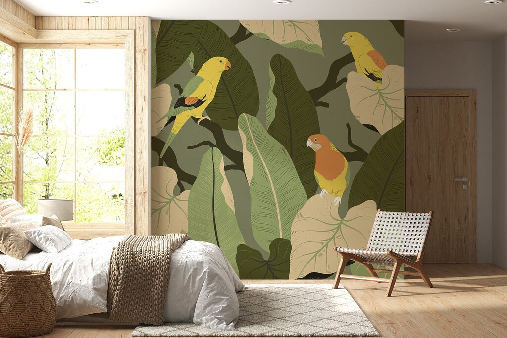 Bunte Vögel im Garten — Interieur 2