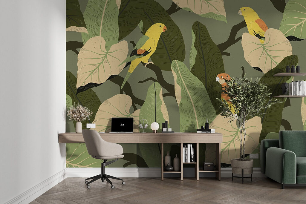 Bunte Vögel im Garten — Interieur 3