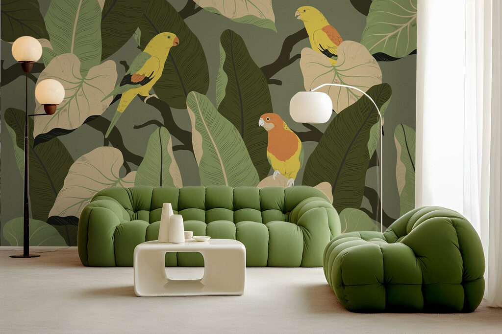 Bunte Vögel im Garten — Interieur 4