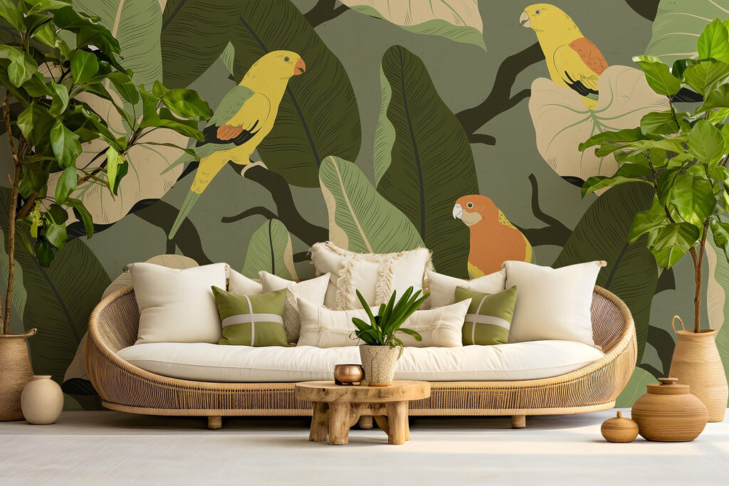 Bunte Vögel im Garten — Interieur 5