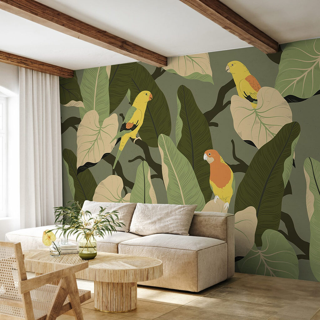 Bunte Vögel im Garten — Interieur 6
