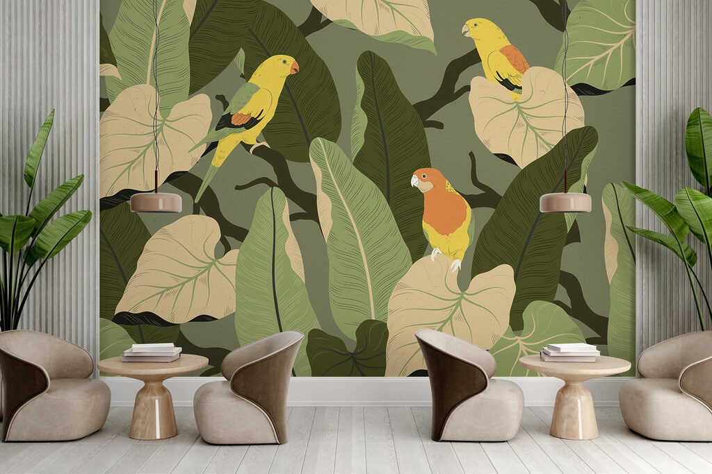 Bunte Vögel im Garten — Interieur 8