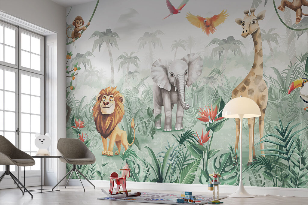 Dschungelfest zwischen Lianen in einem Interieur
