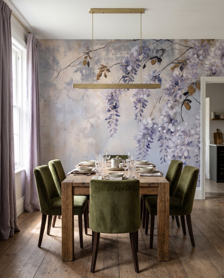 Lila Blüten auf Patina — Interieur 6