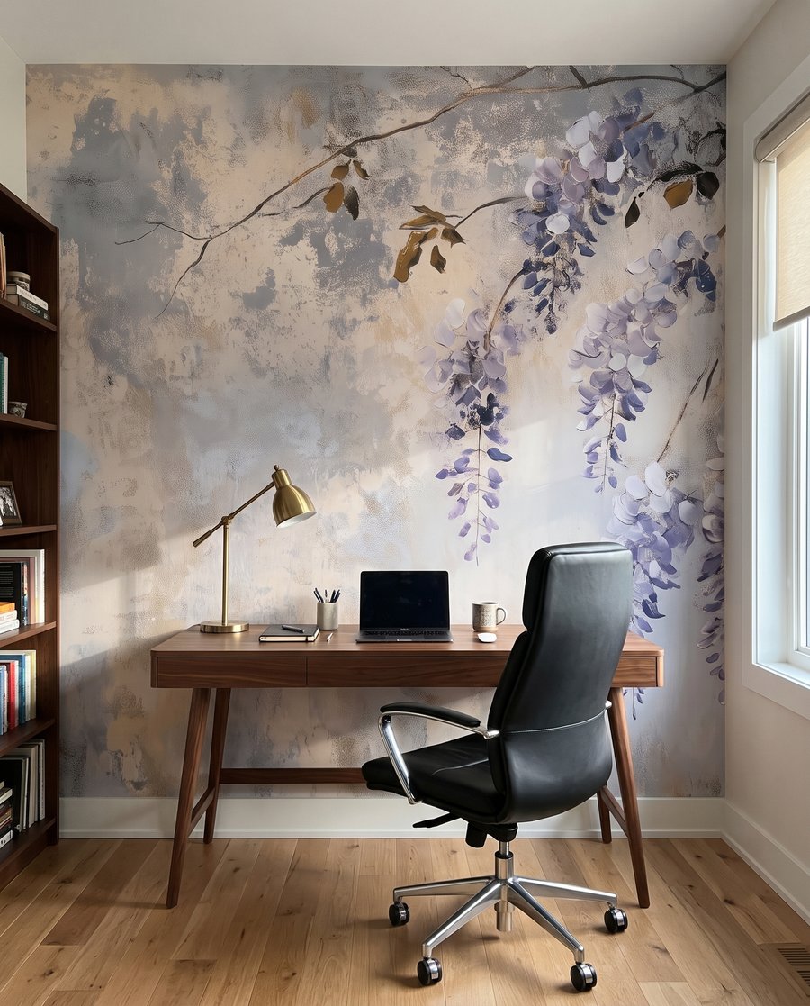 Lila Blüten auf Patina — Interieur 8