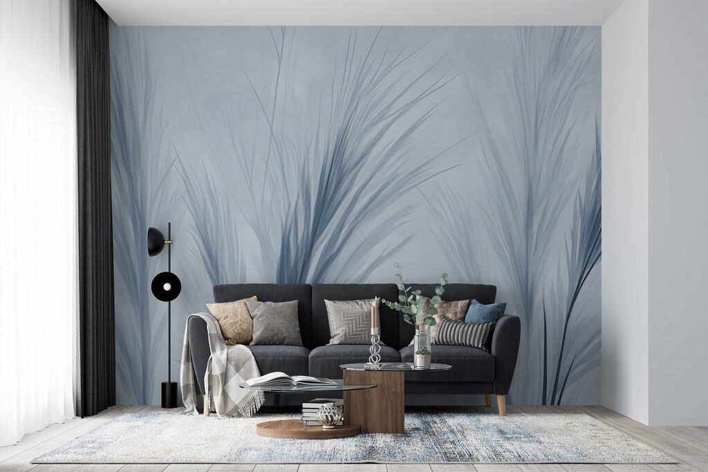 Fächer aus Gräsern in einem Interieur