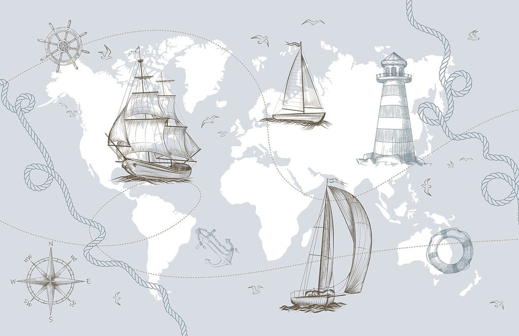 Segelschiffe um die Welt — ganzes Design