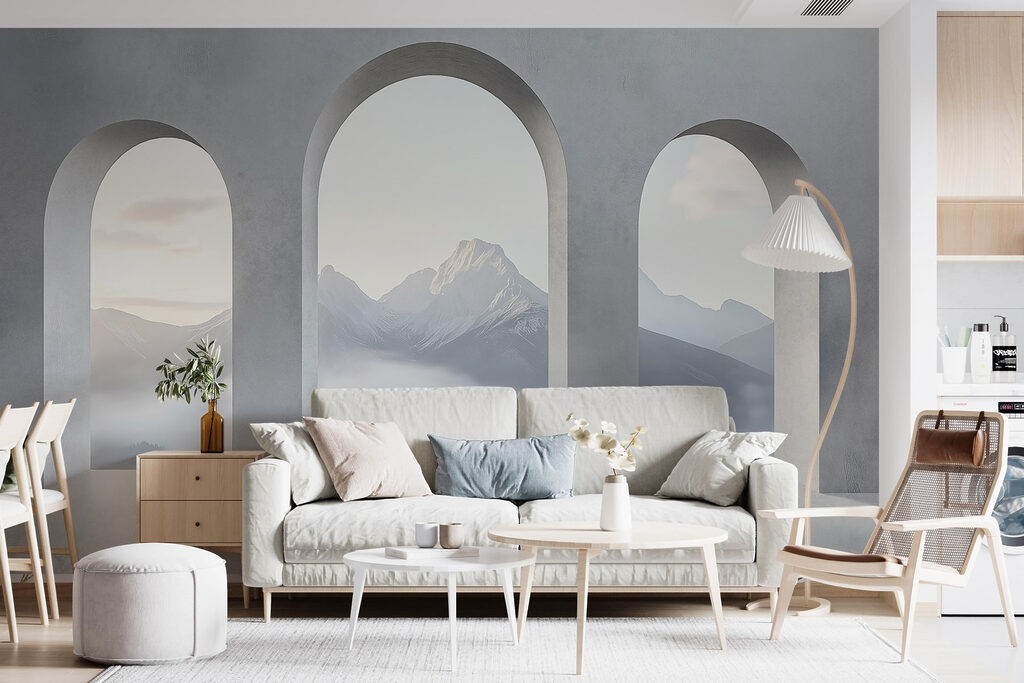 Bergblick durch Bögen — Interieur 1