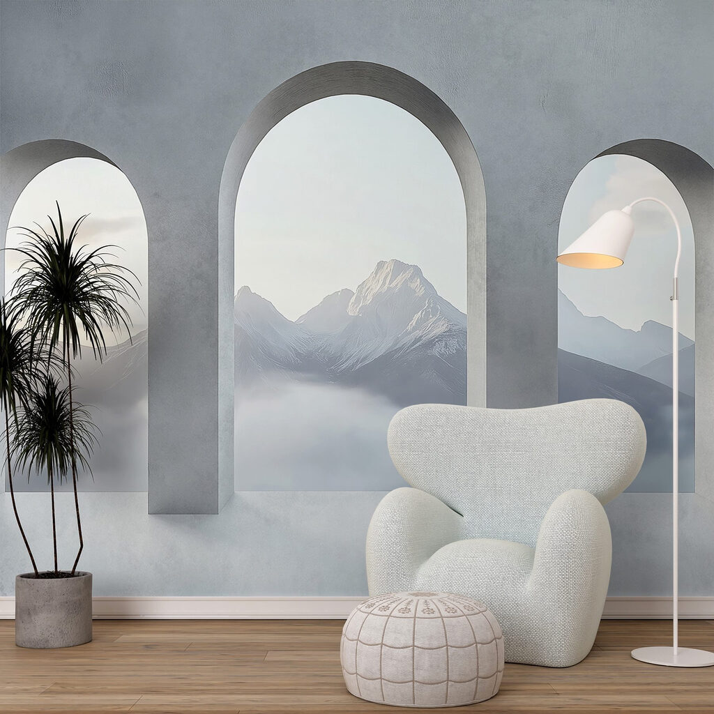 Bergblick durch Bögen — Interieur 2