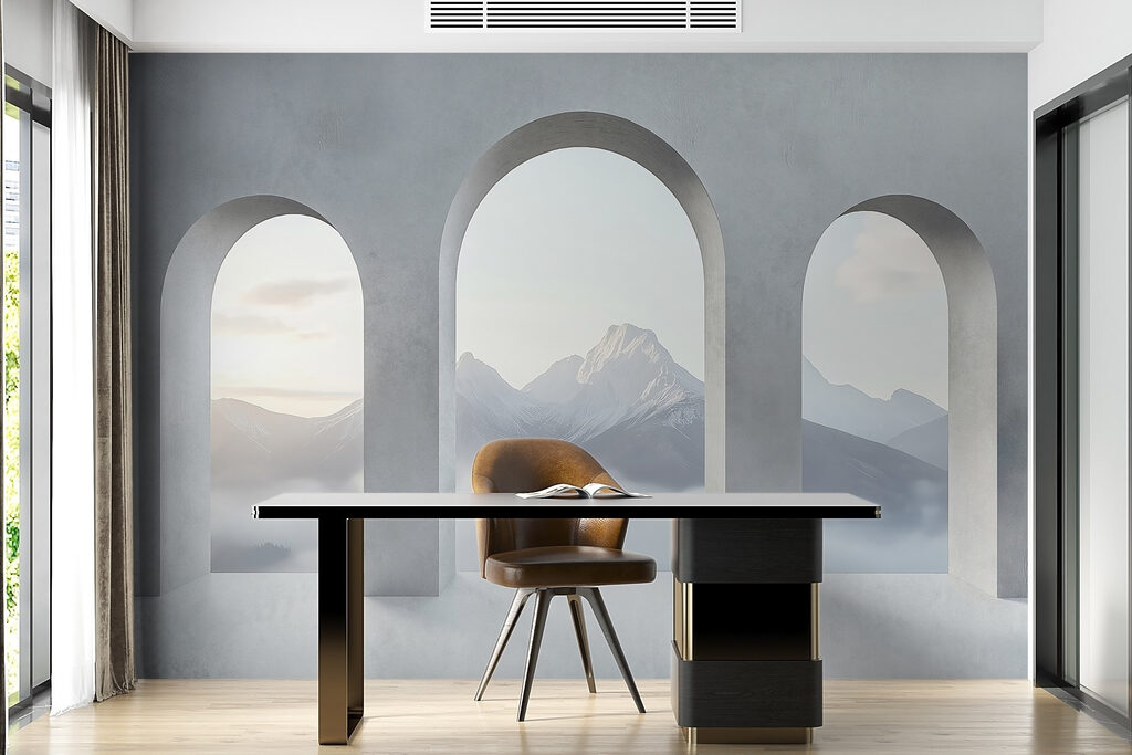 Bergblick durch Bögen — Interieur 4