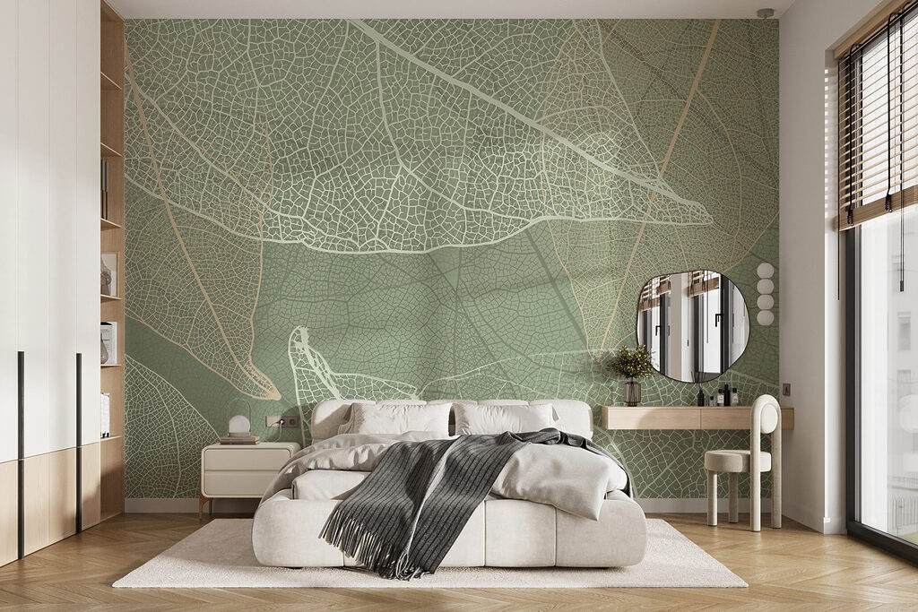 Blattadern als feines Netz in einem Interieur