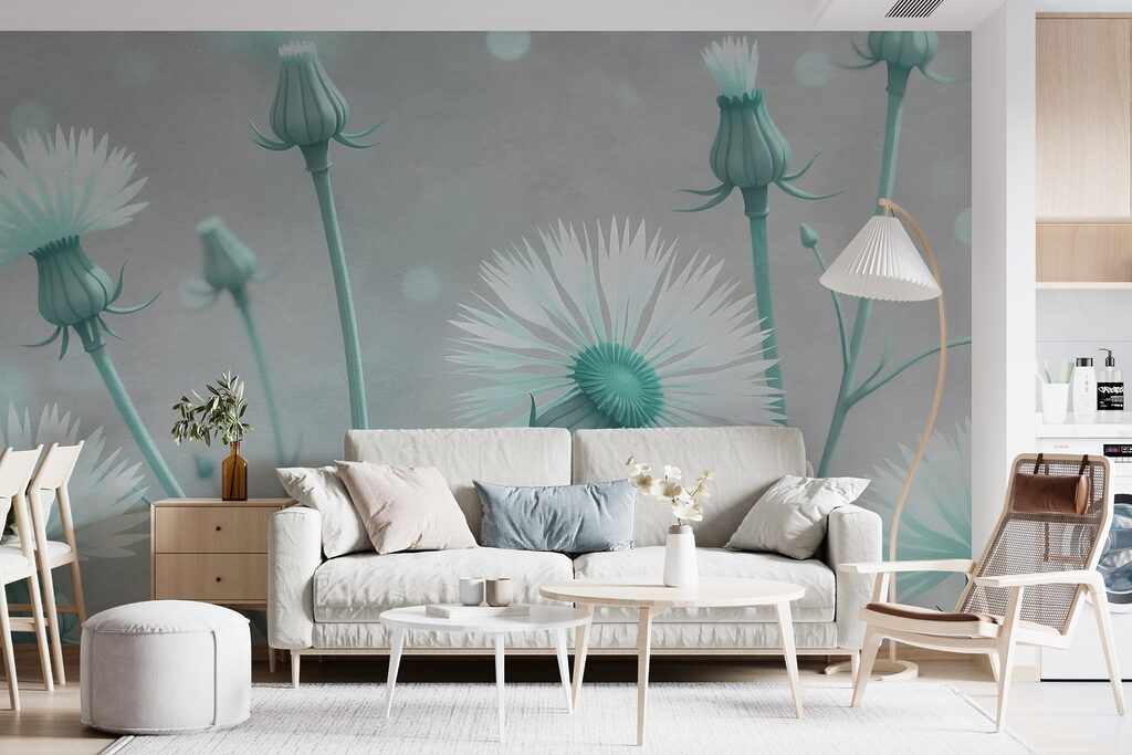 Flaumige Blüten in einem Interieur