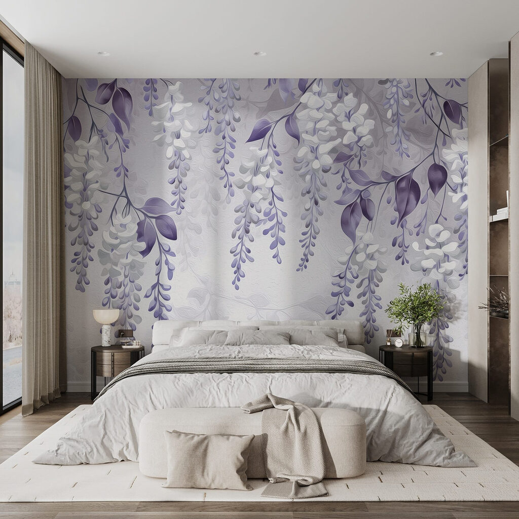 Vorhang aus Blüten in einem Interieur