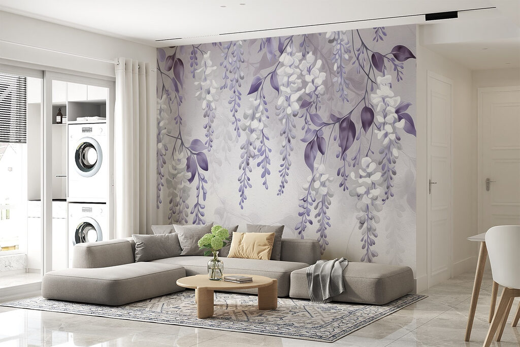 Vorhang aus Blüten in einem Interieur