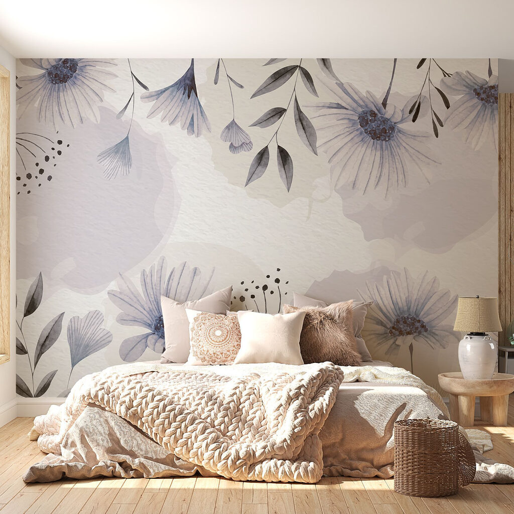 Blüten ringsum in einem Interieur