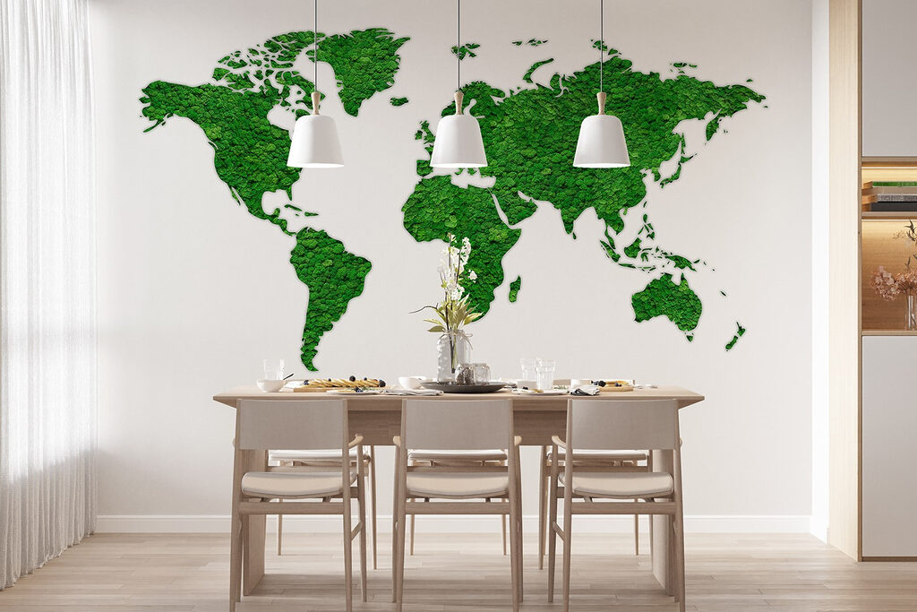 Weltkarte mit Farbspuren — Interieur 1