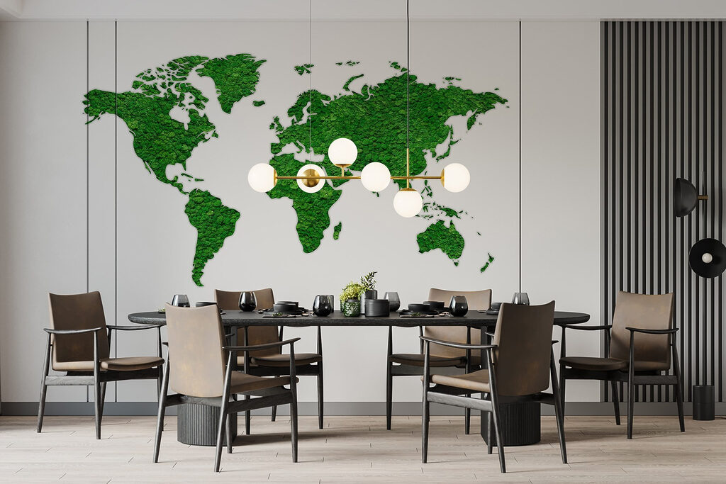 Weltkarte mit Farbspuren — Interieur 2