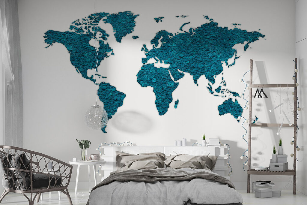 Weltkarte mit Farbspuren — Interieur 1