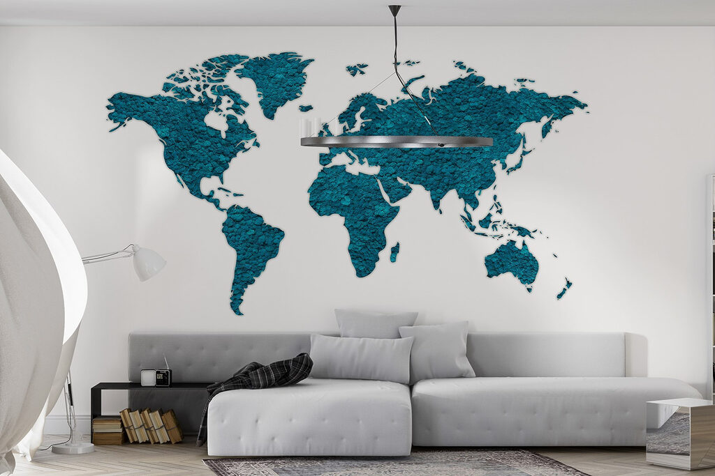 Weltkarte mit Farbspuren — Interieur 2