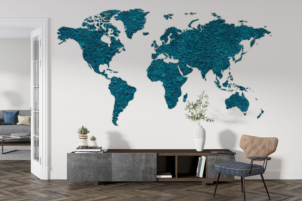 Weltkarte mit Farbspuren — Interieur 3