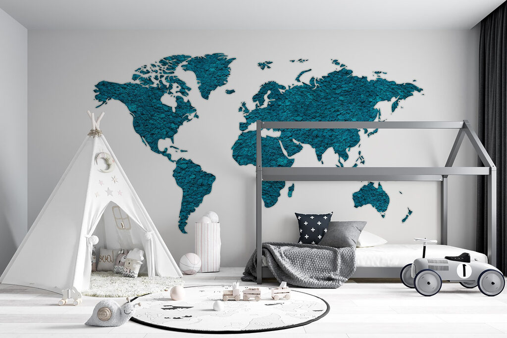 Weltkarte mit Farbspuren — Interieur 5