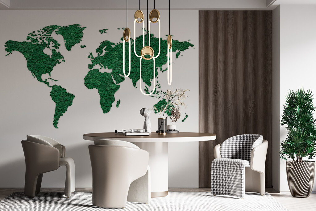 Weltkarte mit Farbspuren — Interieur 1