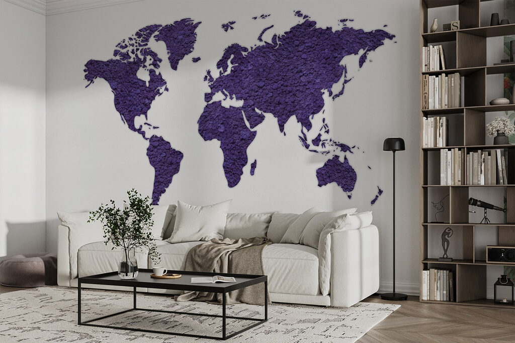 Weltkarte mit Farbspuren — Interieur 2
