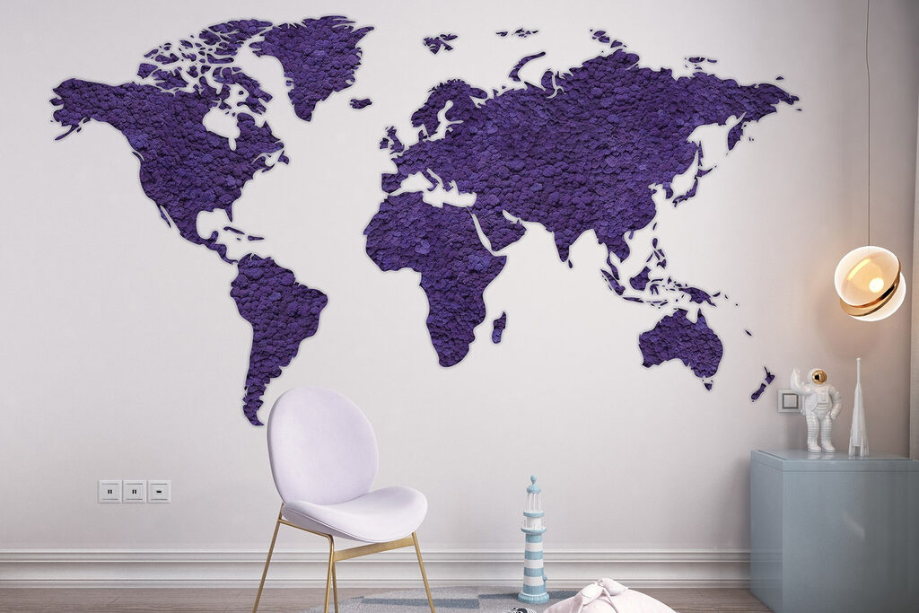 Weltkarte mit Farbspuren — Interieur 4