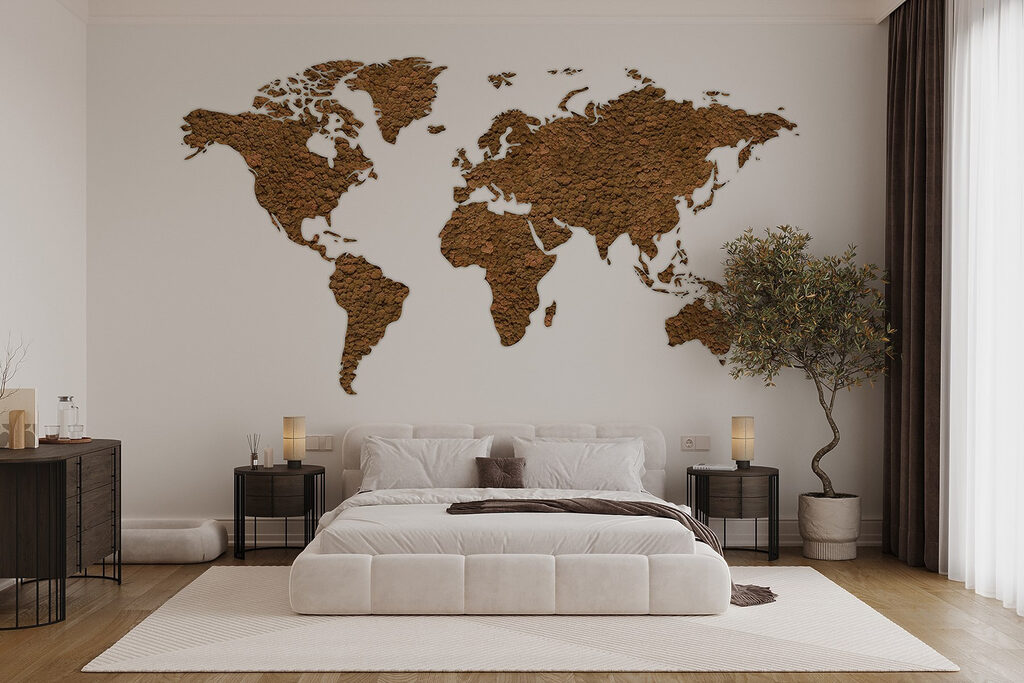 Weltkarte mit Farbspuren — Interieur 1