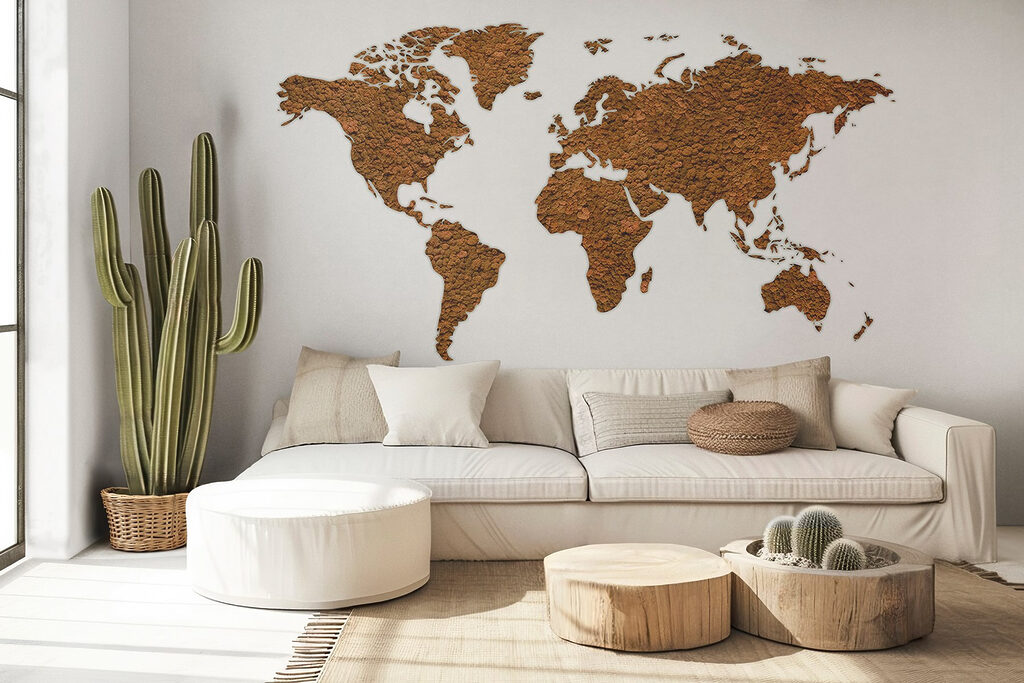 Weltkarte mit Farbspuren — Interieur 2