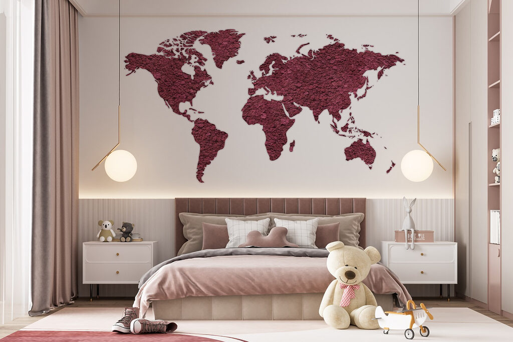 Weltkarte mit Farbspuren — Interieur 4