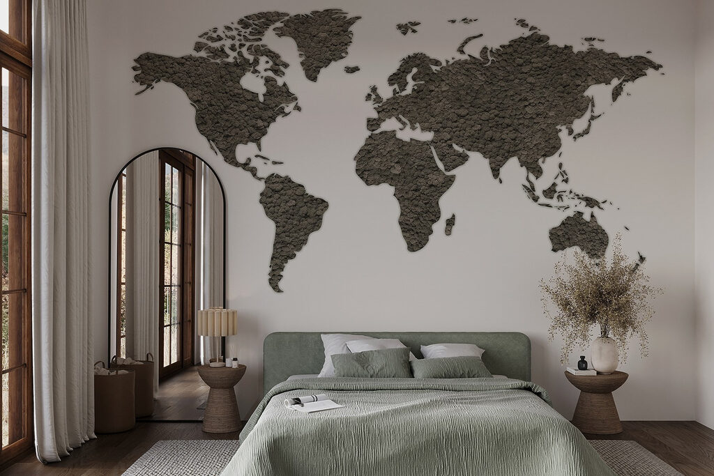 Weltkarte mit Farbspuren — Interieur 1