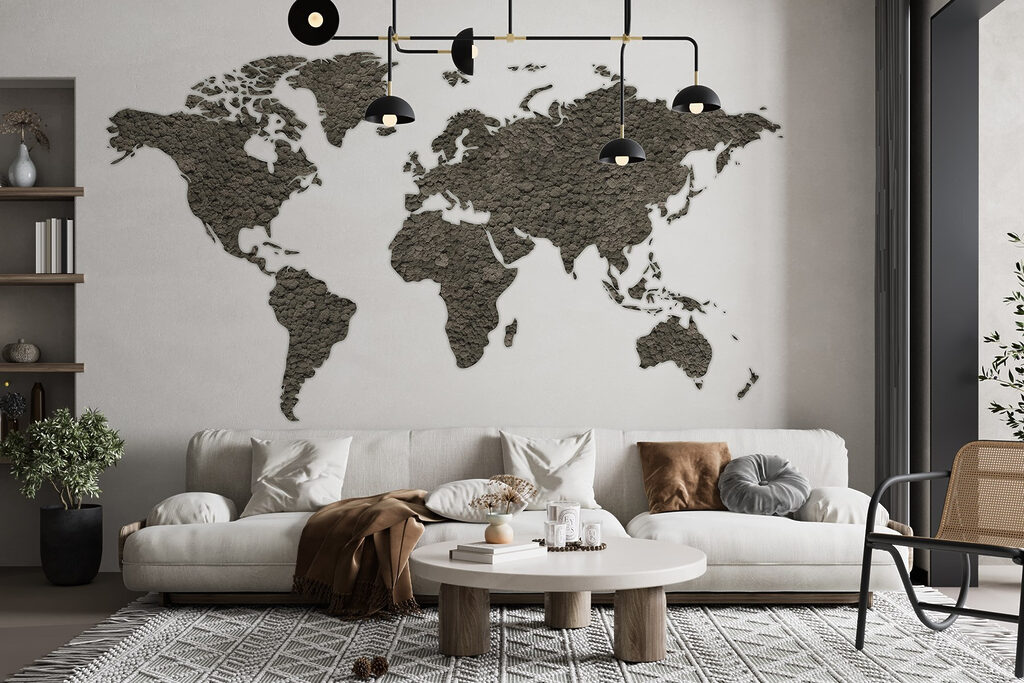 Weltkarte mit Farbspuren — Interieur 3