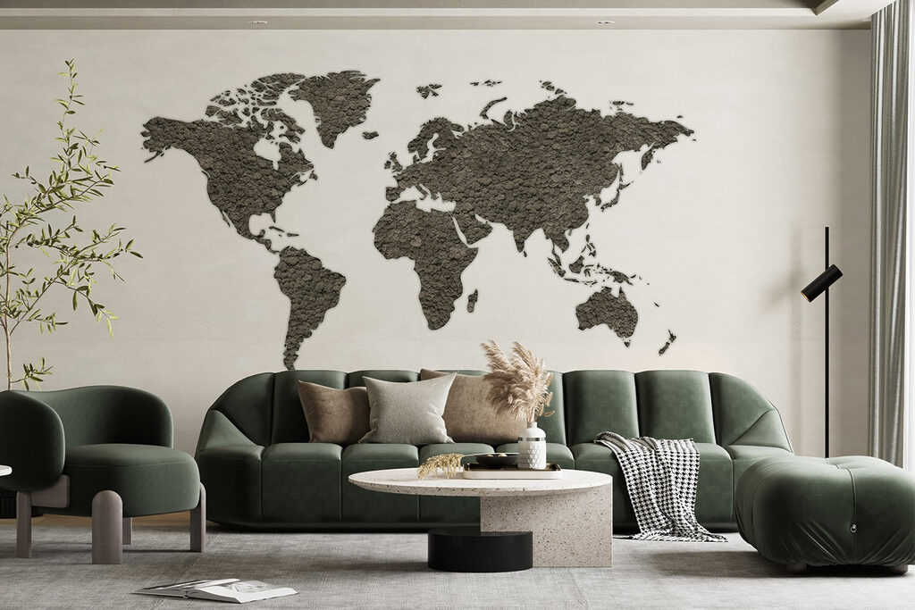 Weltkarte mit Farbspuren — Interieur 4