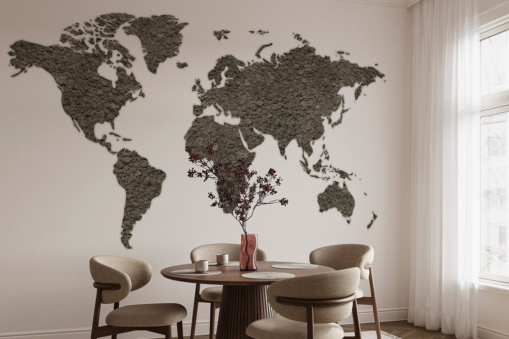 Weltkarte mit Farbspuren — Interieur 5