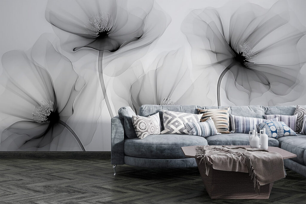 Blüten wie Farbnebel in einem Interieur