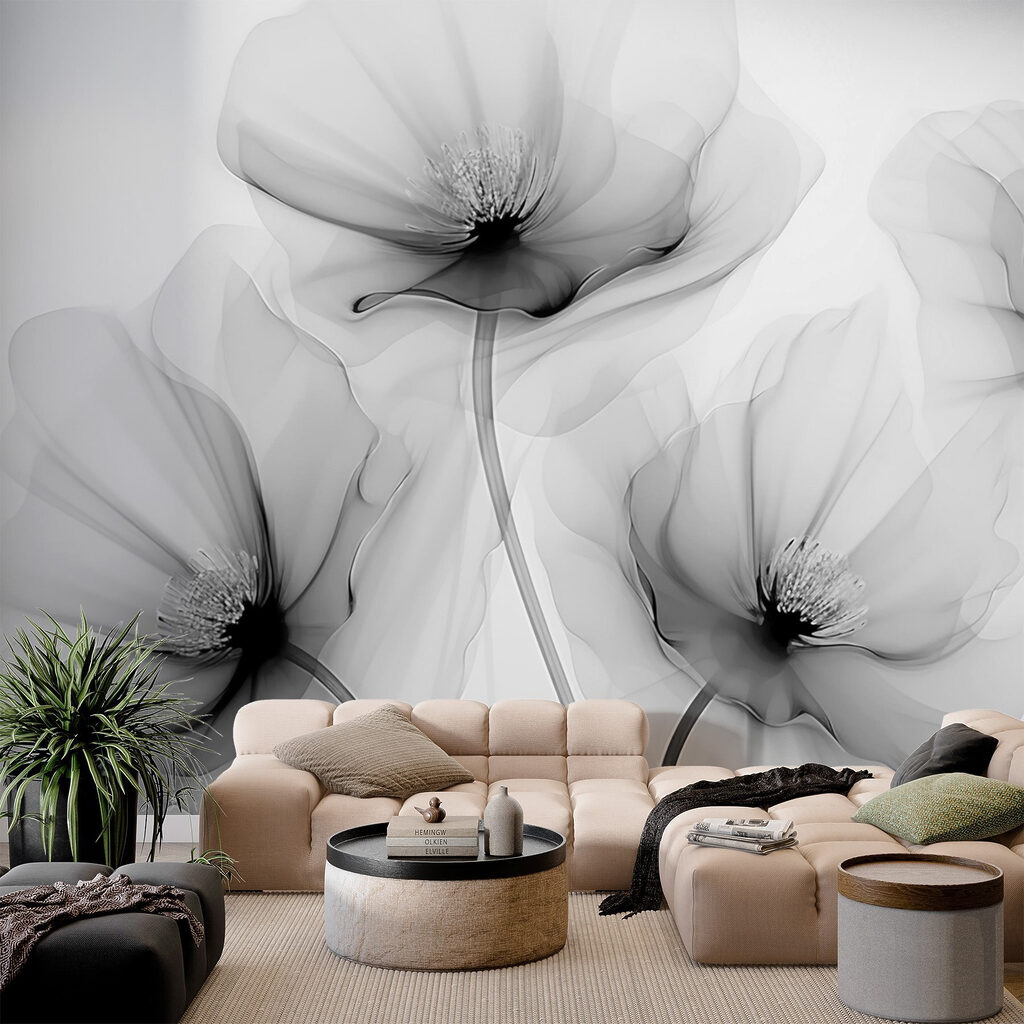 Blüten wie Farbnebel in einem Interieur