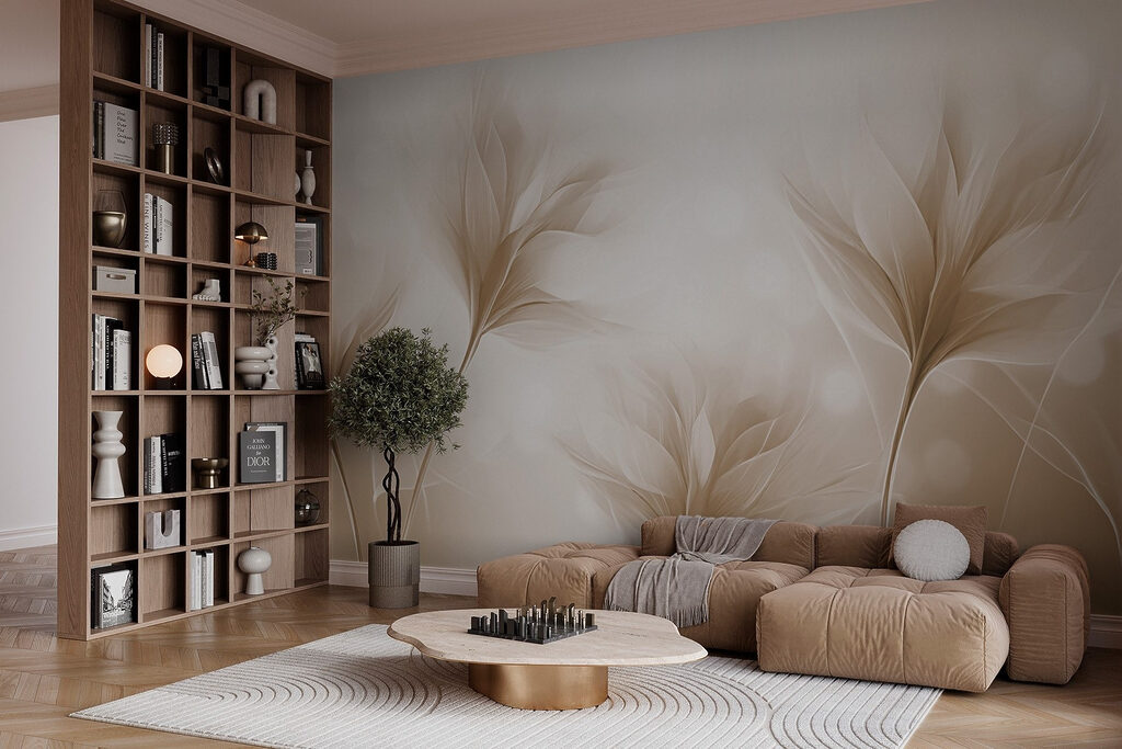 Helle Zweige im Gegenlicht in einem Interieur