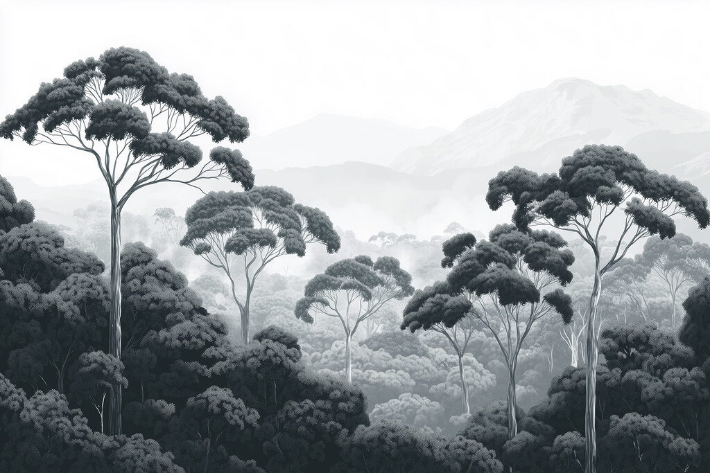 Hohe Baumkronen — ganzes Design