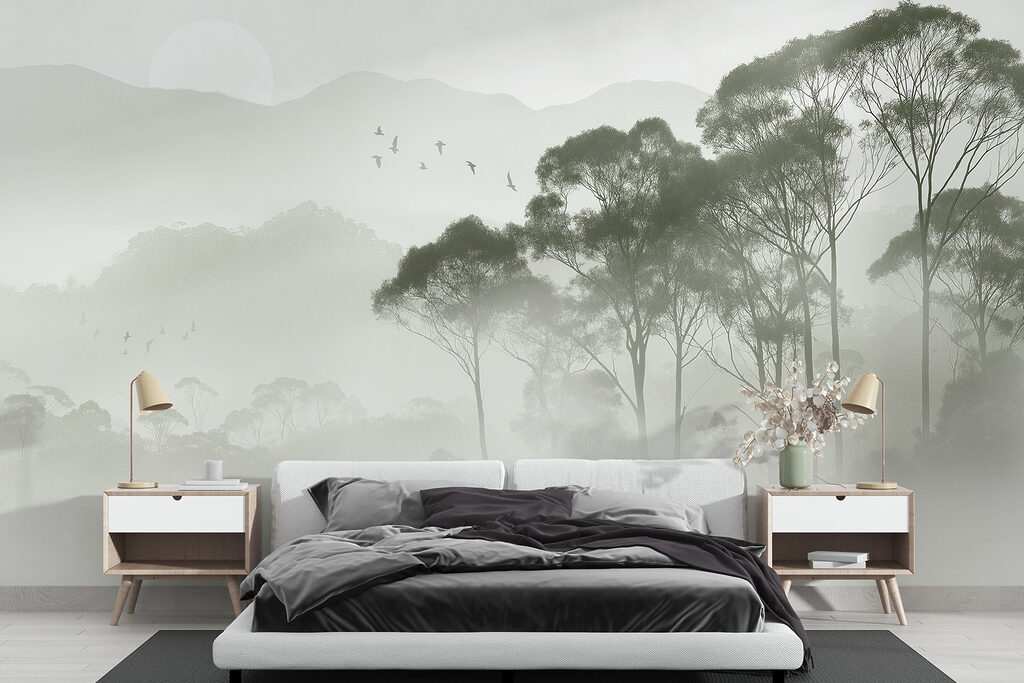 Nebel über dem Hügel in einem Interieur