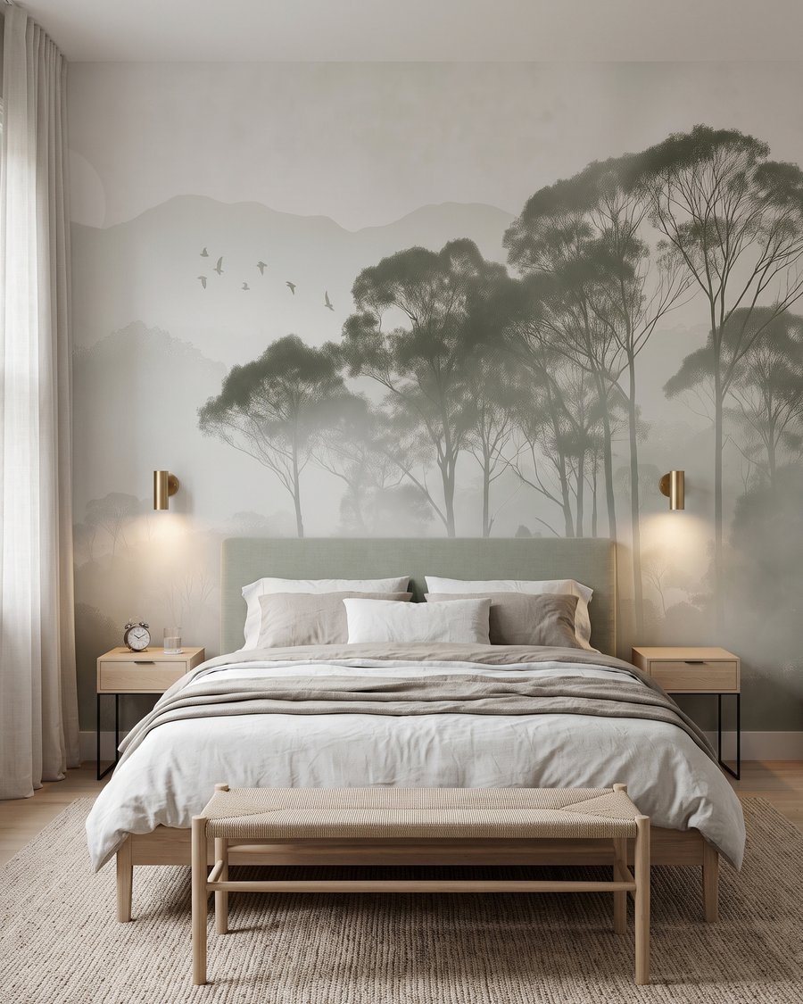 Nebel über dem Hügel in einem Interieur