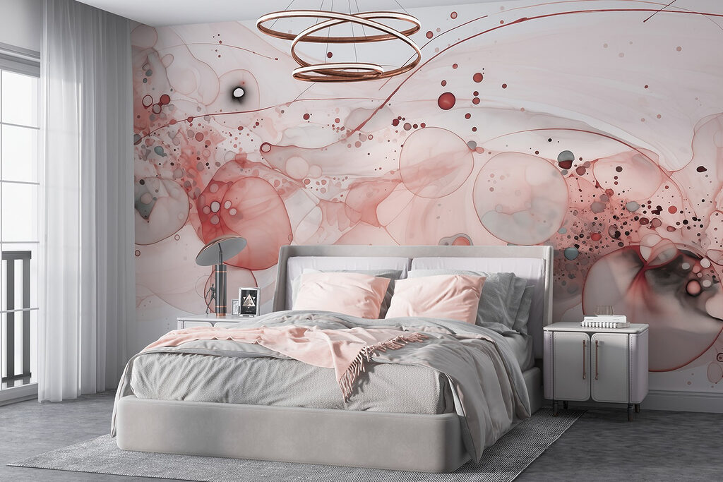 Farbkreise mit feinen Spritzern in einem Interieur