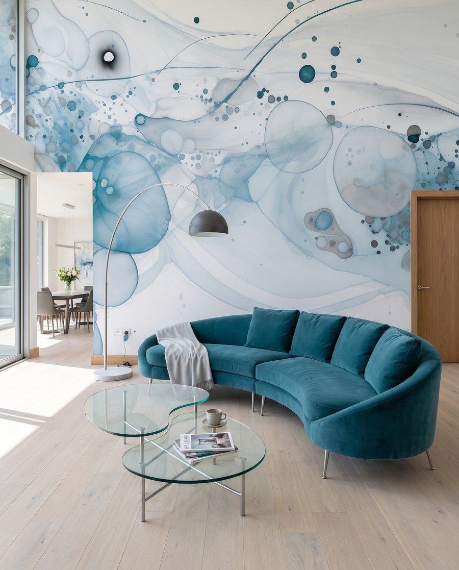 Farbkreise mit feinen Spritzern — Interieur 3