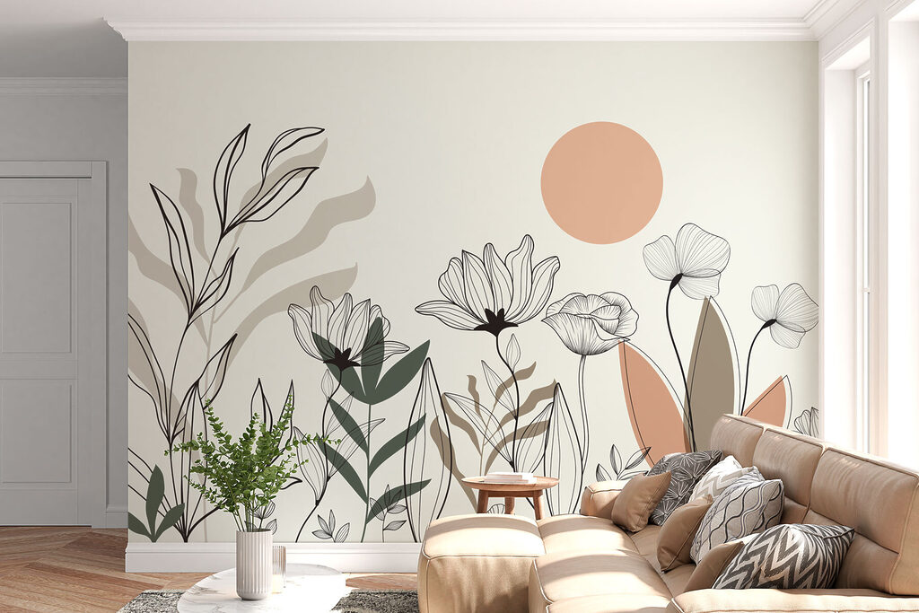 Sonne und gezeichnete Blumen — Interieur 1